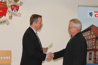 Heinz Roth wurde für 40 Jahre Mitgliedschaft geehrt.
